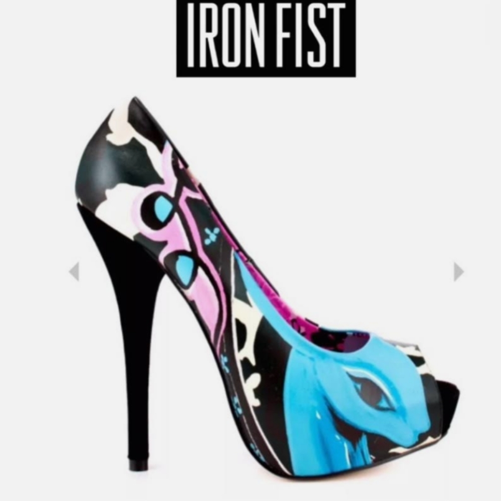 NWOT Iron Fist Candy Fawn Peep Toe Platform Pump IF Size 40 Never Worn - Picture 12 of 13